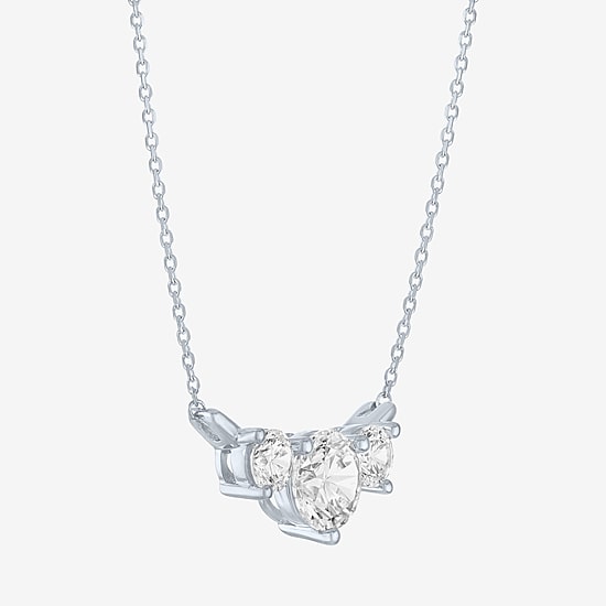 (G-H/Si2-I1) Womens 2 CT. T.W. Lab Grown White Diamond 10K Gold 18 Inch Pendant Necklace