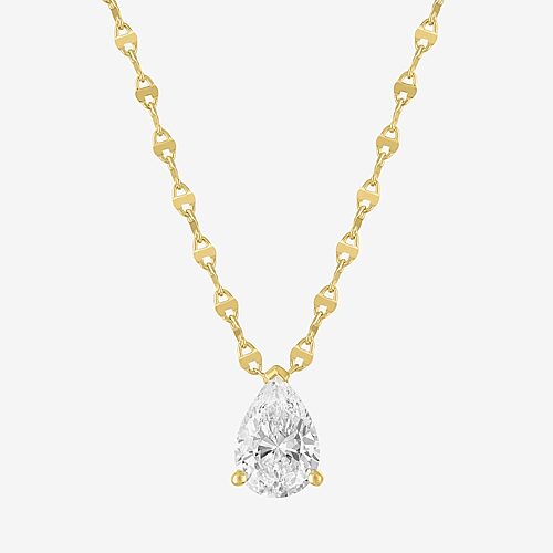Diamond Addiction (G-H / Si2-I1) Womens 2 CT. T.W. Lab Grown White Diamond 10K Gold 18 Inch Pendant Necklace, One Size, Yellow