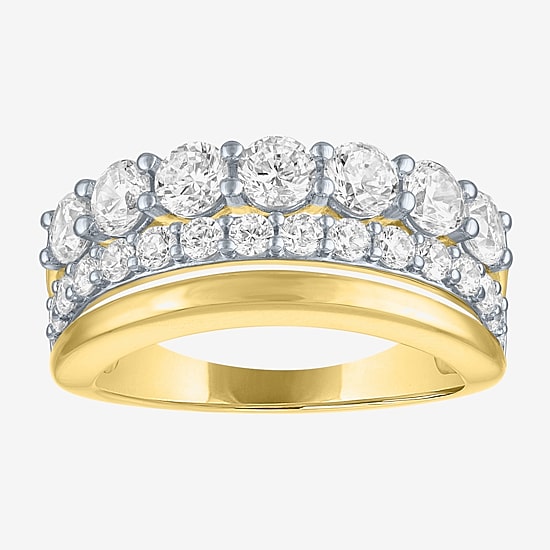 Diamond Addiction (G-H, Si2-I1) Womens 2 CT. T.W. Lab Grown White Diamond 14K Gold Over Silver Cocktail Ring