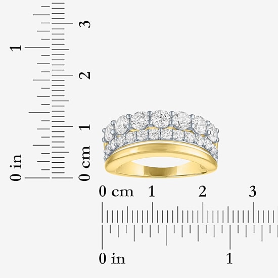 Diamond Addiction (G-H, Si2-I1) Womens 2 CT. T.W. Lab Grown White Diamond 14K Gold Over Silver Cocktail Ring