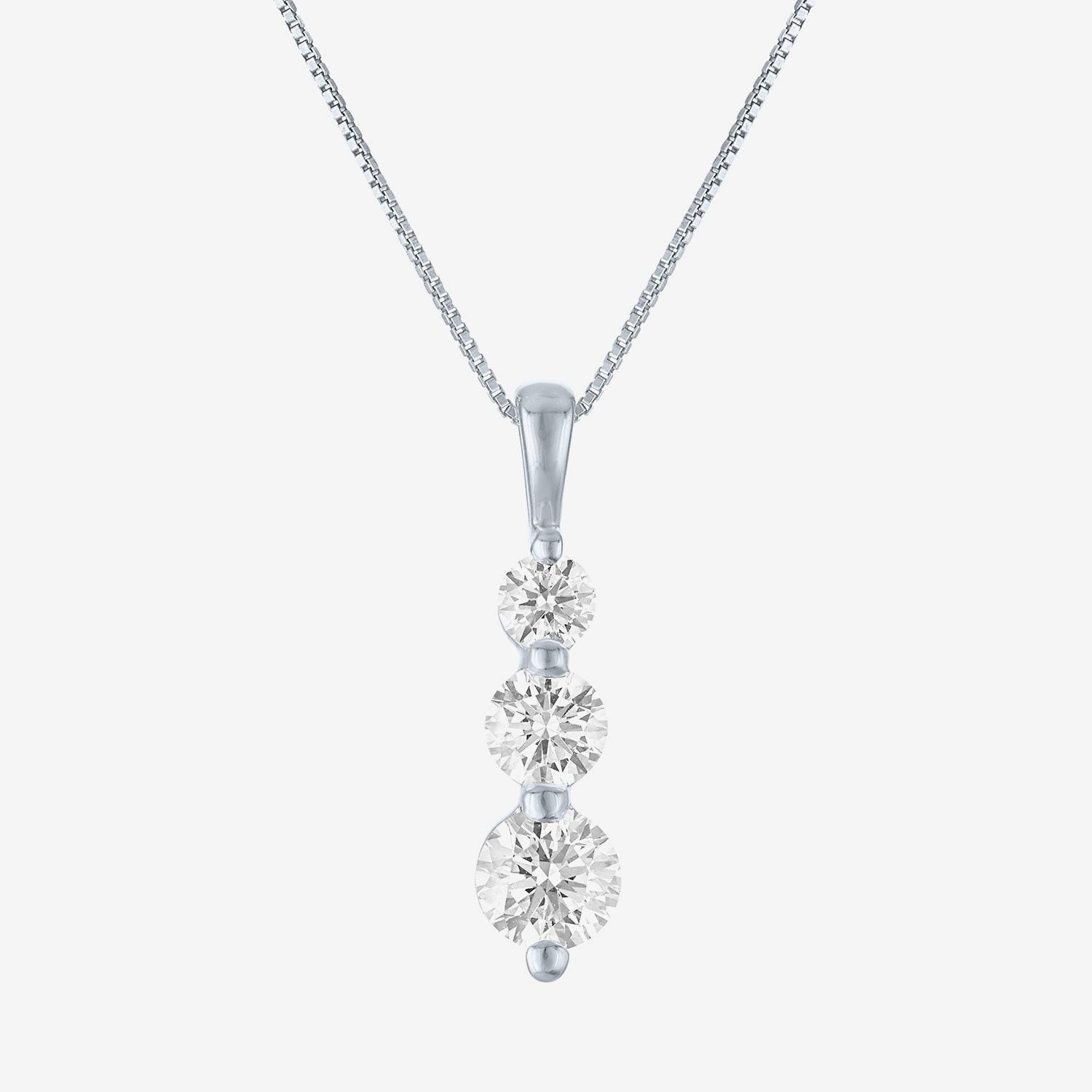 (G-H/Si2-I1) Womens 1 1/2 CT. T.W. Lab Grown White Diamond Sterling Silver 18 Inch Pendant Necklace
