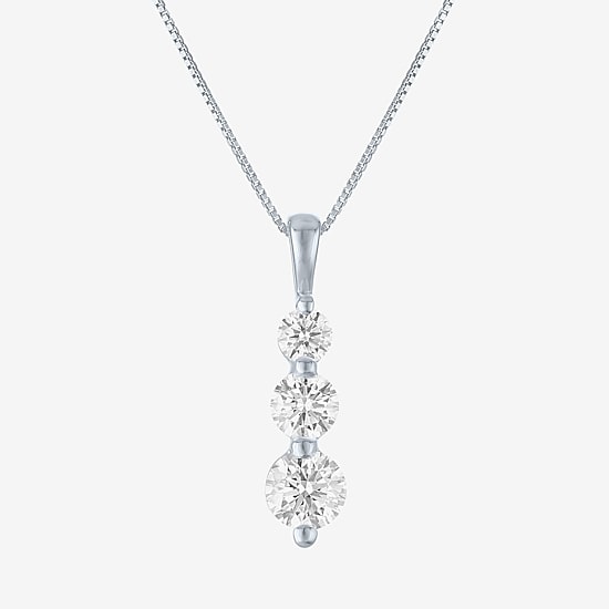 (G-H/Si2-I1) Womens 1 1/2 CT. T.W. Lab Grown White Diamond Sterling Silver 18 Inch Pendant Necklace