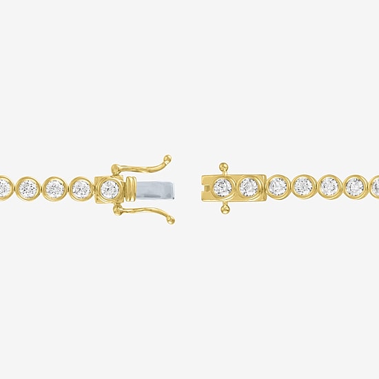 Diamond Addiction (G-H, Si2-I1) Womens 4 CT. T.W. Lab Grown White Diamond 14K Gold Over Silver 7.25 Inch Tennis Bracelet