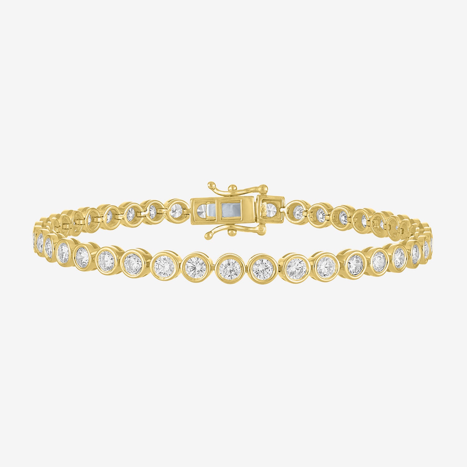 Diamond Addiction (G-H, Si2-I1) Womens 4 CT. T.W. Lab Grown White Diamond 14K Gold Over Silver 7.25 Inch Tennis Bracelet