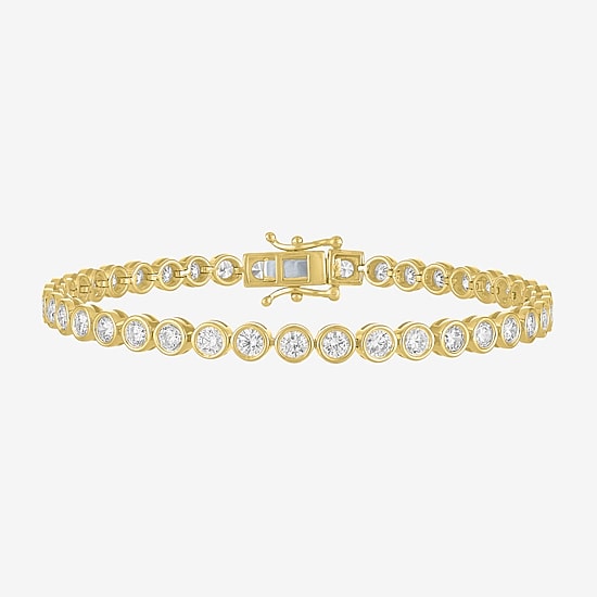 Diamond Addiction (G-H, Si2-I1) Womens 4 CT. T.W. Lab Grown White Diamond 14K Gold Over Silver 7.25 Inch Tennis Bracelet