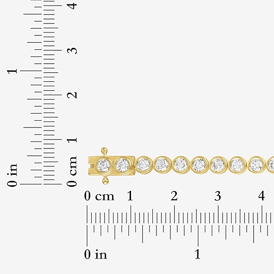 Diamond Addiction (G-H, Si2-I1) Womens 4 CT. T.W. Lab Grown White Diamond 14K Gold Over Silver 7.25 Inch Tennis Bracelet