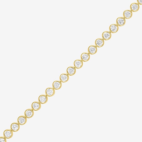 Diamond Addiction (G-H, Si2-I1) Womens 4 CT. T.W. Lab Grown White Diamond 14K Gold Over Silver 7.25 Inch Tennis Bracelet