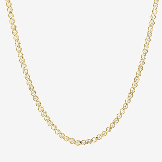 Diamond Addiction (G-H, Si2-I1) Womens White Diamond 14K Gold Over Silver 17 Inch Tennis Necklace