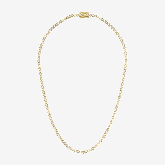 Diamond Addiction (G-H, Si2-I1) Womens White Diamond 14K Gold Over Silver 17 Inch Tennis Necklace