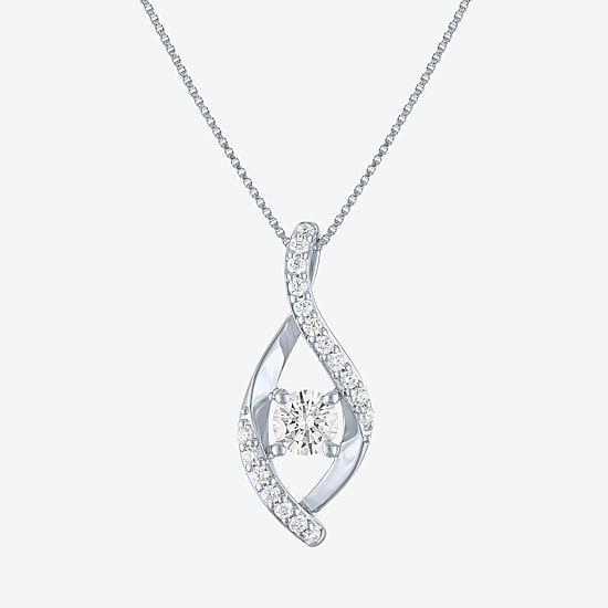 (G-H, Si2-I1) Womens 5/8 CT. T.W. Lab Grown White Diamond Sterling Silver 18 Inch Pendant Necklace