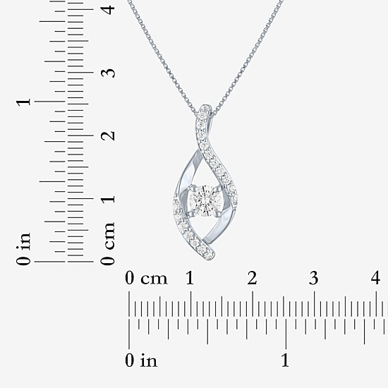 (G-H, Si2-I1) Womens 5/8 CT. T.W. Lab Grown White Diamond Sterling Silver 18 Inch Pendant Necklace