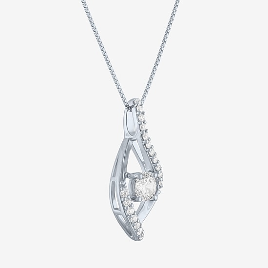 (G-H, Si2-I1) Womens 5/8 CT. T.W. Lab Grown White Diamond Sterling Silver 18 Inch Pendant Necklace