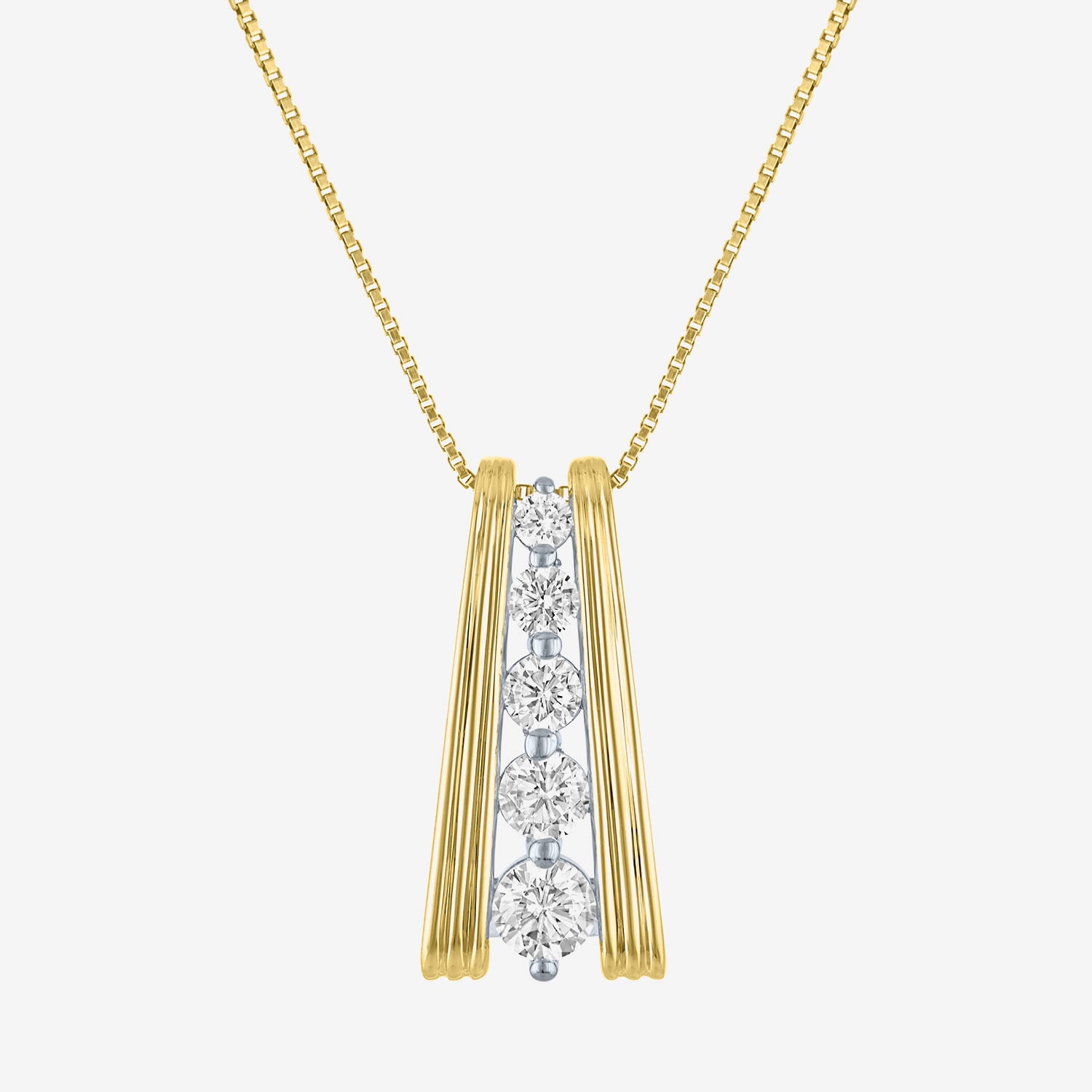 G-H/ Si2-I1 Womens 5/8 CT. T.W. Lab Grown White Diamond 14K Gold Over Silver 18 Inch Pendant Necklace