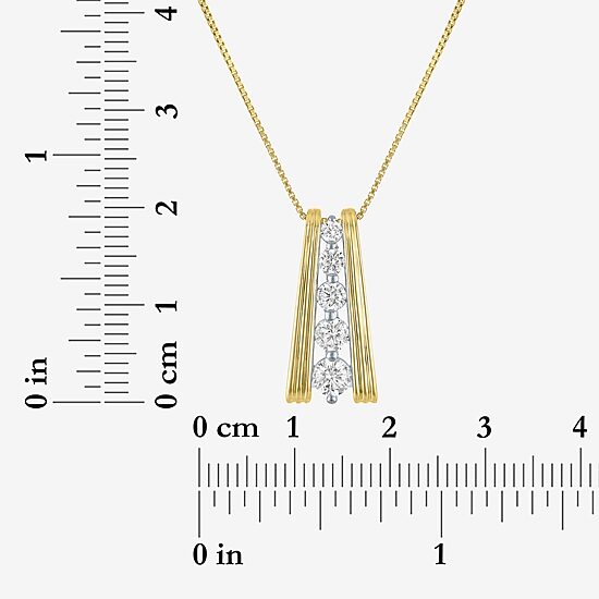 G-H/ Si2-I1 Womens 5/8 CT. T.W. Lab Grown White Diamond 14K Gold Over Silver 18 Inch Pendant Necklace