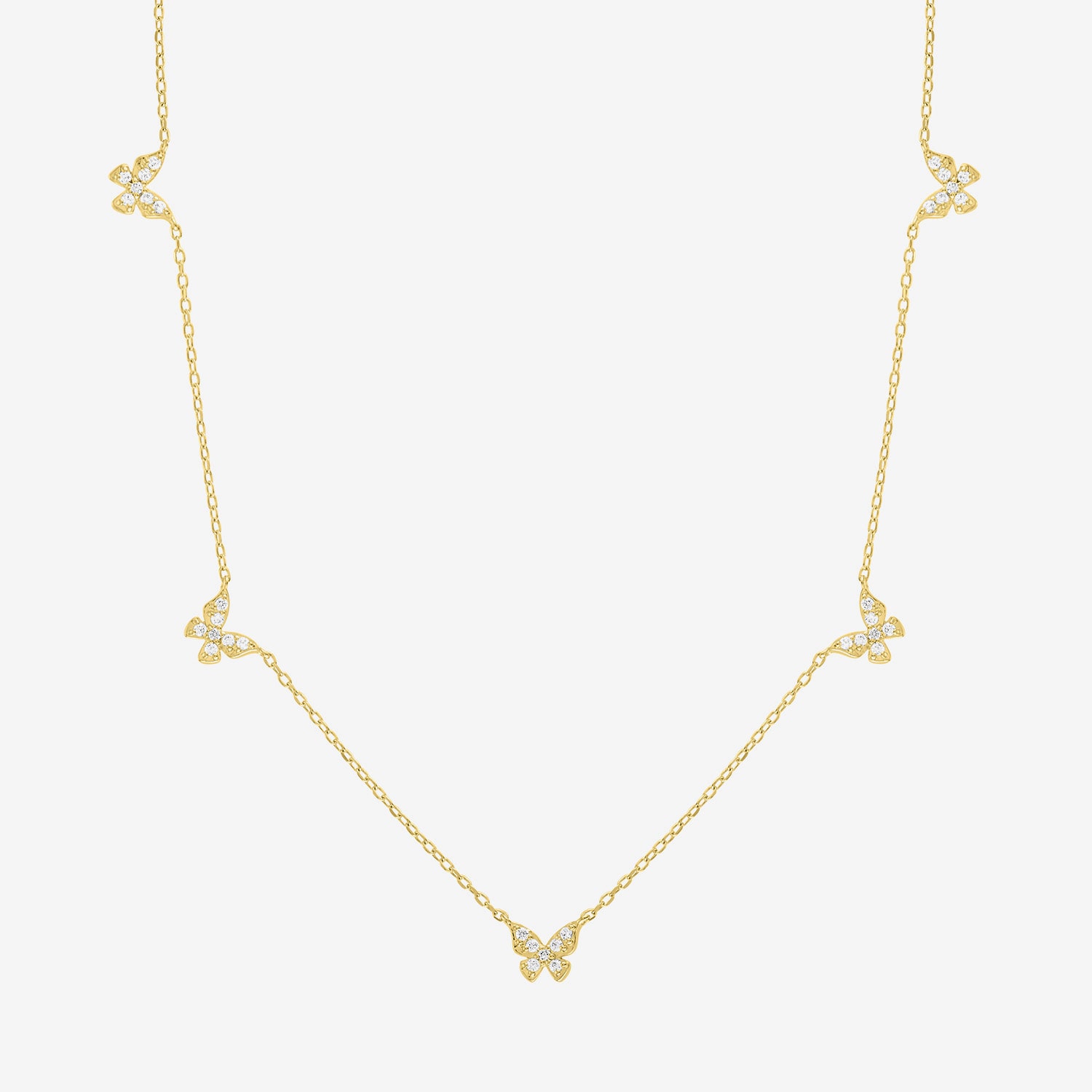 Diamond Addiction Butterfly (G-H/ Si2-I1) Womens 1/4 CT. T.W. Lab Grown White Diamond 14K Gold Over Silver Butterfly 18 Inch Pendant Necklace