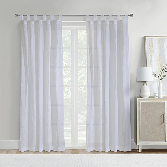 Habitat Crushed Tab Top Sheer Single Curtain Panel
