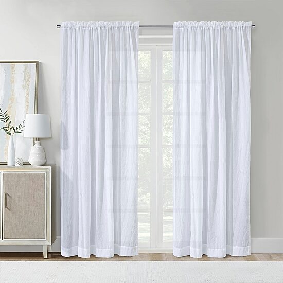 Habitat Crushed Rod Pocket Sheer Single Curtain Panel
