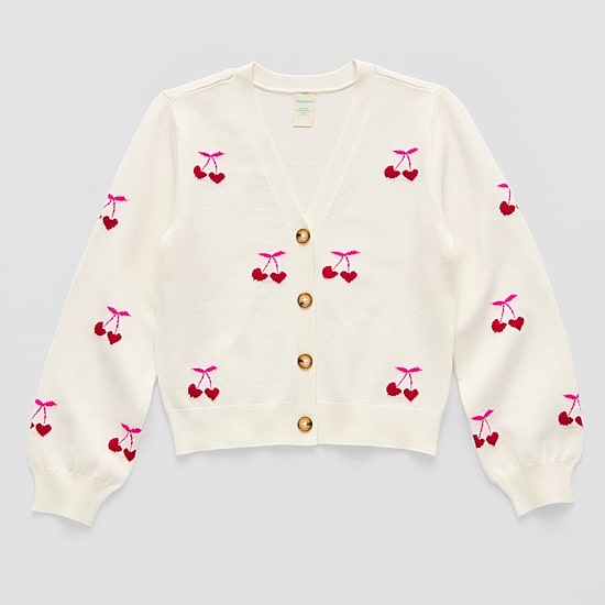 Thereabouts Little & Big Kid Girls Long Sleeve Button Cardigan