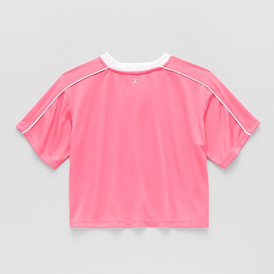 Xersion Little & Big Kid Girls V Neck Short Sleeve Moisture Wicking Quick Dry Jersey