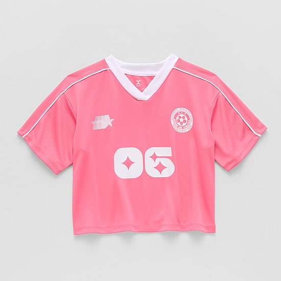 Xersion Little & Big Kid Girls V Neck Short Sleeve Moisture Wicking Quick Dry Jersey