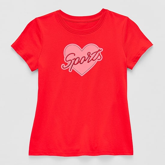Xersion Little & Big Kid Girls Crew Neck Short Sleeve Regular Fit Graphic T-Shirt