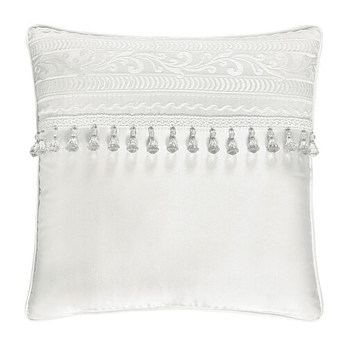 J Queen New York Bianco Decorative Pillow, 18" x 18" - White