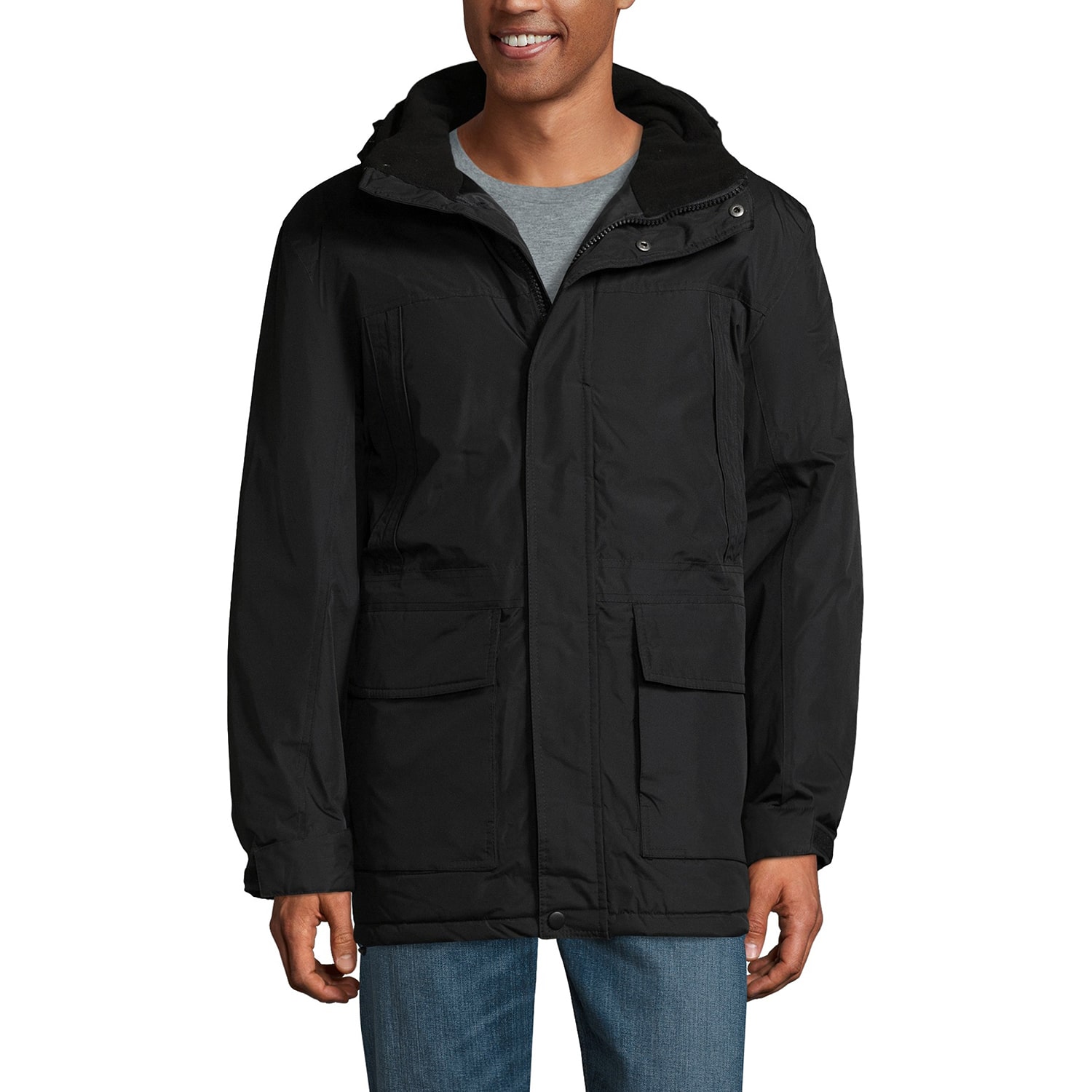 Victory Mens Big and Tall Hooded Midweight Overcoat