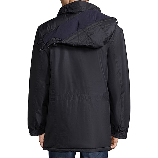 Victory Mens Big and Tall Hooded Midweight Overcoat