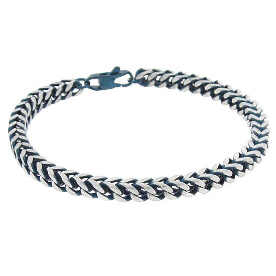 Mens Stainless Steel 8 1/2 Inch Solid Wheat Chain Bracelet