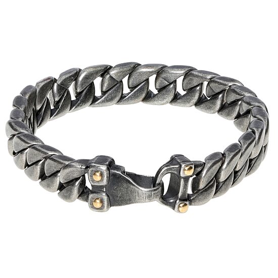 Mens Stainless Steel 8 1/2 Inch Solid Curb Chain Bracelet
