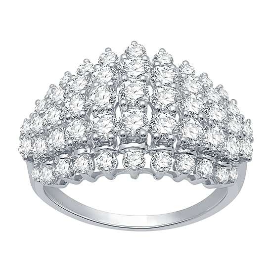 Womens 2 CT. T.W. Lab Grown White Diamond 10K Gold Cocktail Ring