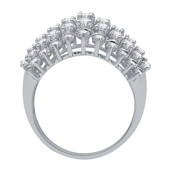 Womens 2 CT. T.W. Lab Grown White Diamond 10K Gold Cocktail Ring