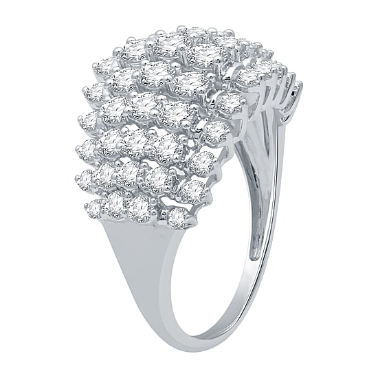 Womens 2 CT. T.W. Lab Grown White Diamond 10K Gold Cocktail Ring