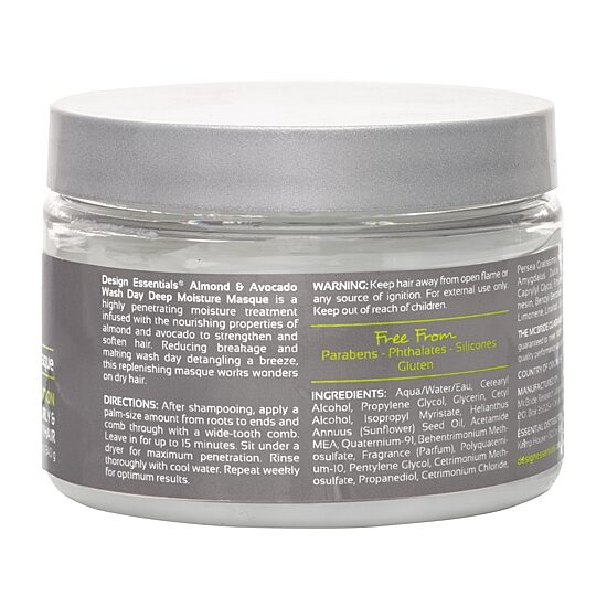 Design Essentials Almond & Avocado Wash Day Deep Moisture Hair Mask 12 oz.