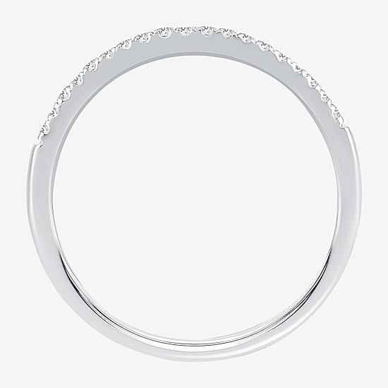 Womens 1/10 CT. T.W. Genuine White Diamond 10K Gold Wedding Band