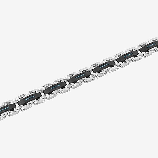 Mens Stainless Steel 8 1/2 Inch Solid Chain Bracelet