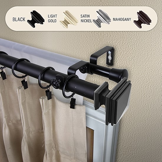Rod Desyne Bedpost Double Curtain Rod