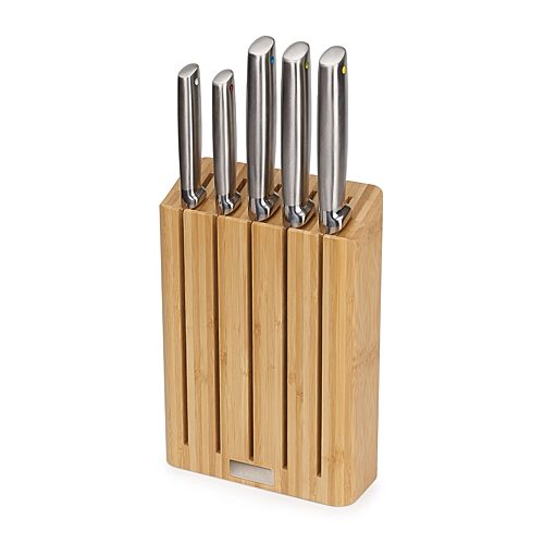 Joseph Joseph Elevate Steel Knives Bamboo 5-Piece Knife Block Set - Beige