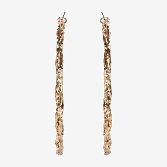 JS Jessica Simpson Gold Tone Womens 77.1mm Hoop Earrings