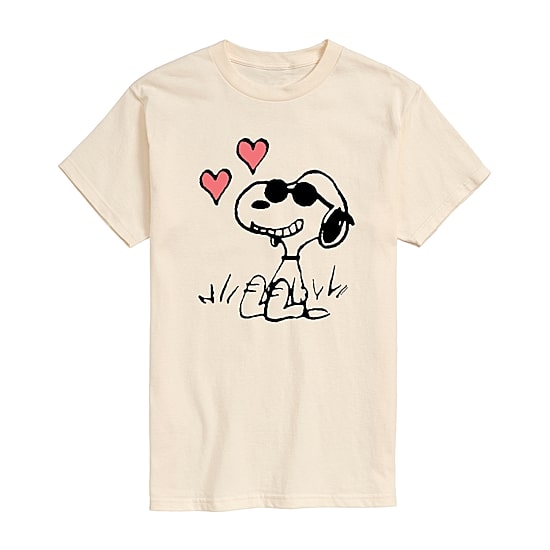 Snoopy Sunglasses Tee Womens Juniors Crew Neck Short Sleeve Regular Fit Peanuts Graphic T-Shirt