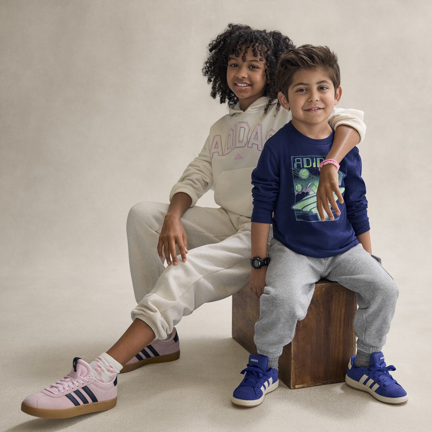 adidas Big Kid Girls Cuffed Mid Rise Loose Fit Fleece Jogger Pant