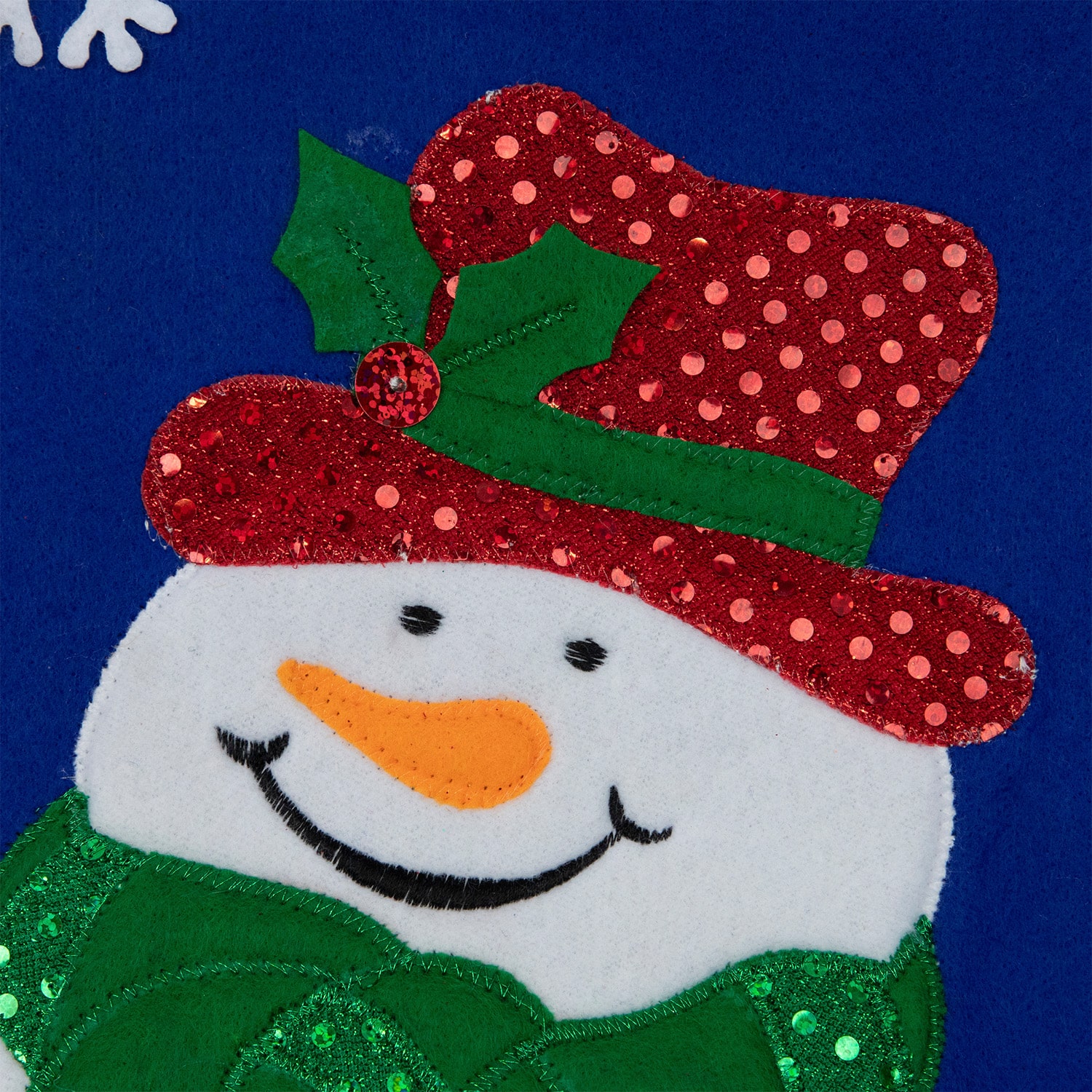 20'' Blue and White Embroidered Snowman Mini Christmas Tree Skirt