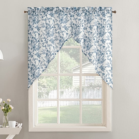 No 918 Elara Tonal Botanical 2-pc. Rod Pocket Window Tier