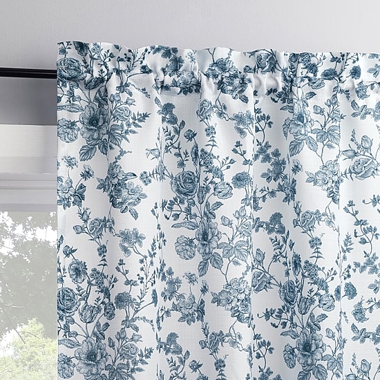 No 918 Elara Tonal Botanical 2-pc. Rod Pocket Window Tier