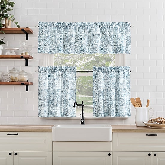 No 918 Genoa Mosaic 2-pc. Rod Pocket Window Tier