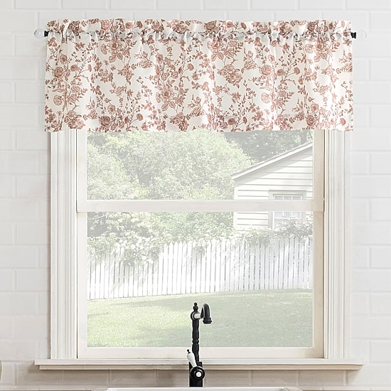 No 918 Elara Tonal Botanical Rod Pocket Tailored Valance