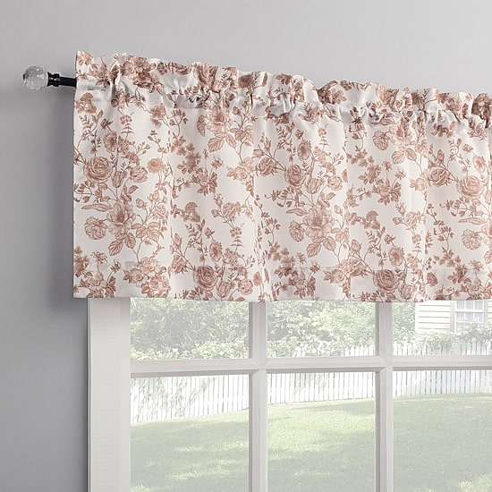 No 918 Elara Tonal Botanical Rod Pocket Tailored Valance