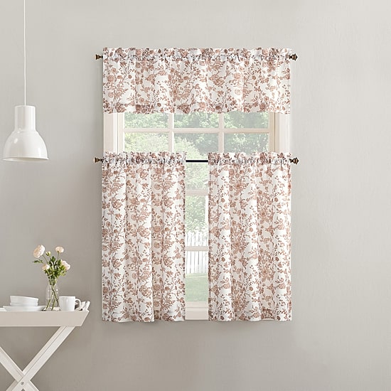 No 918 Elara Tonal Botanical Rod Pocket Tailored Valance