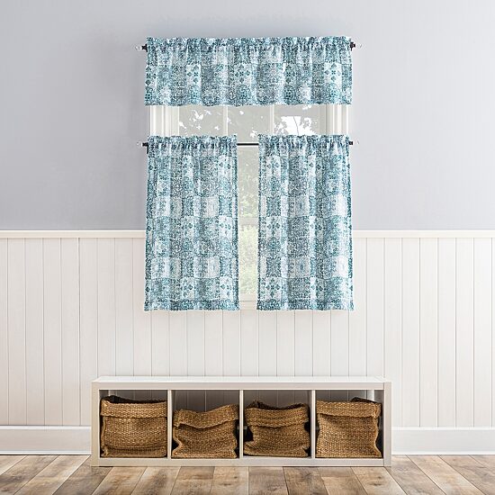 No 918 Genoa Mosaic Rod Pocket Tailored Valance