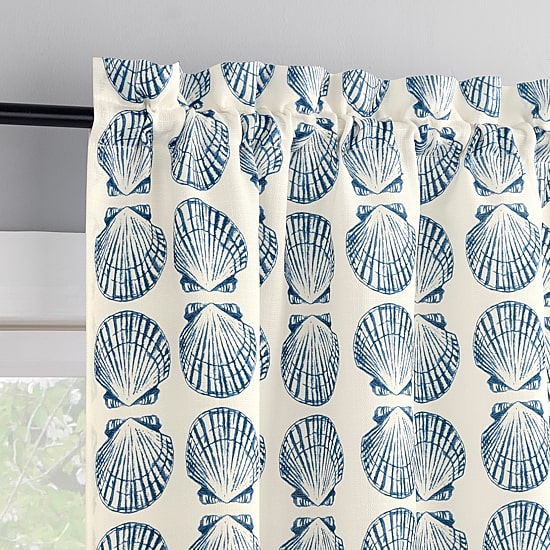 No 918 Sandbar Tonal Seashell Print 2-pc. Rod Pocket Window Tier